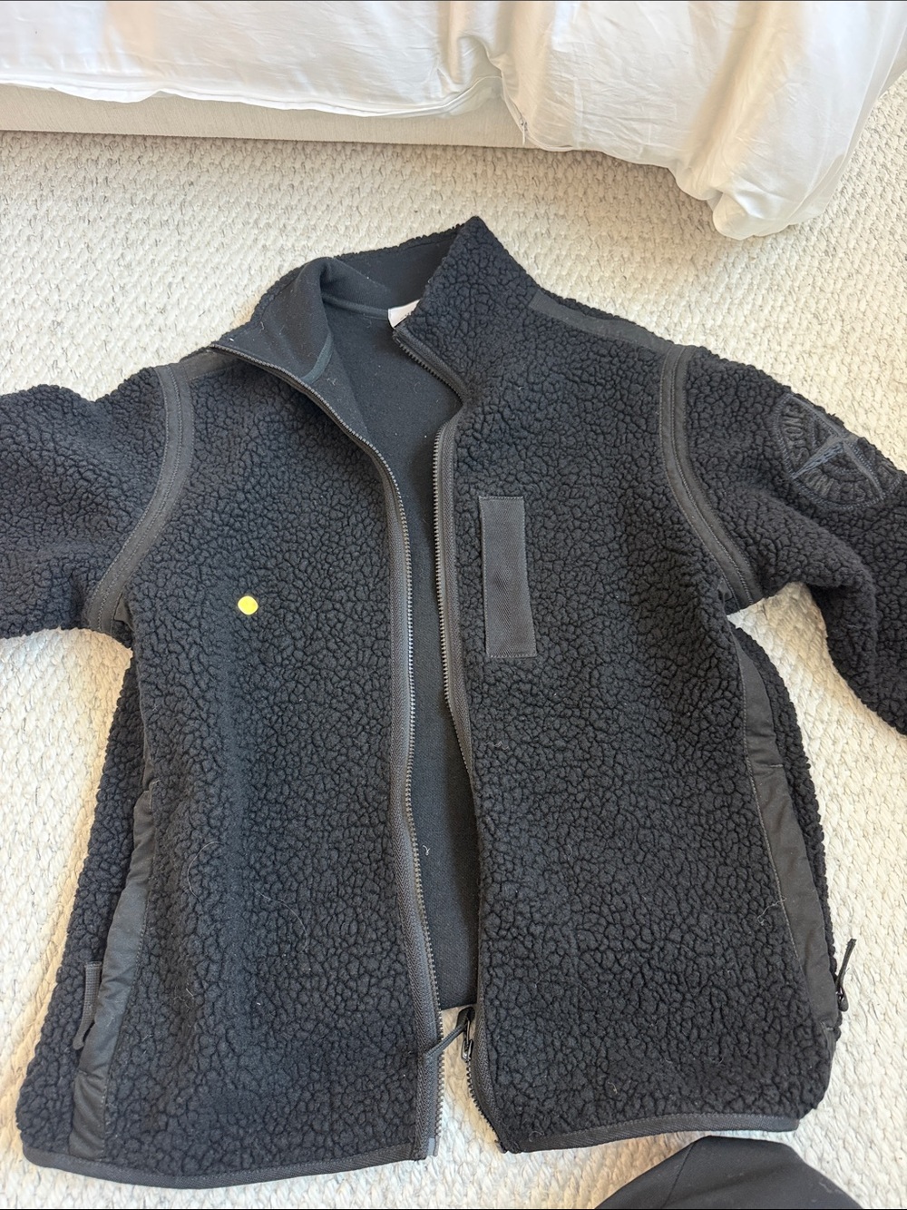Black Sherpa Fleece Zip Jacket